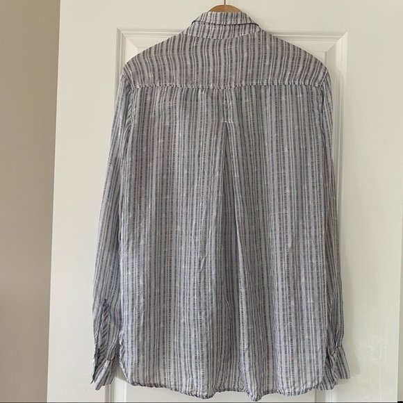 {Anthro} Bella Dahl Oversized Grey Striped Hi/Low - Picture 11 of 11